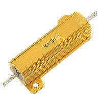 50W 20000 Ohm 5% Screw Tab Aluminium Clad Wirewound Resistor Gold Tone