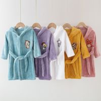 Winter Robes for Kids Toddler Girl Nightgown Flannel Warm Sleepwear for Baby Boys Children Cartoon Thicken Bathrobes