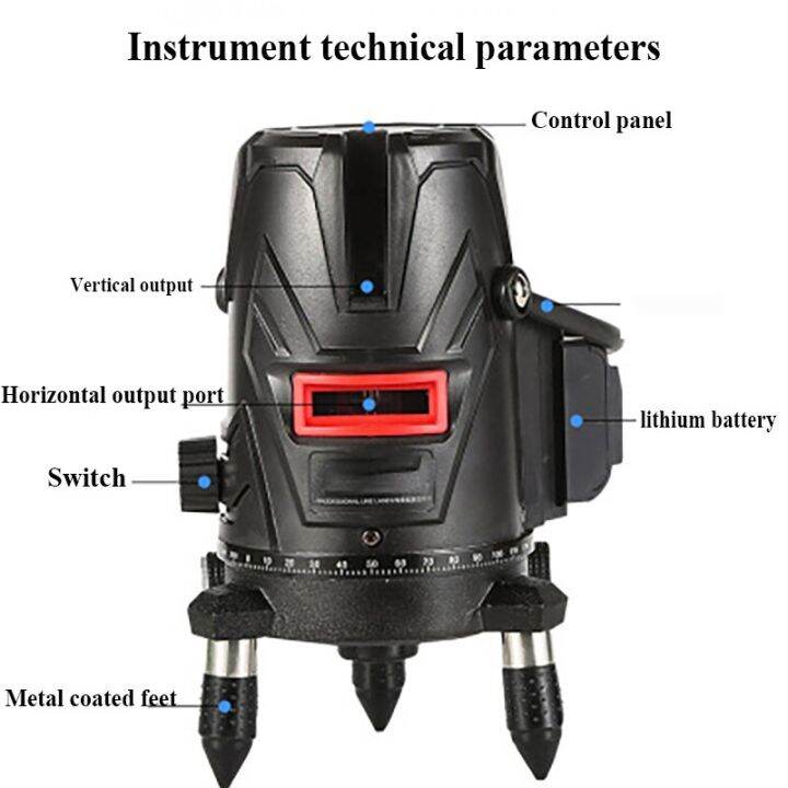 เลเซอร์ปรับระดับเอง4d-หมุนปรับระดับได้360-แนวนอนแนวตั้งกากบาทสีเขียวอ่อน2-3-5เส้นเครื่องมือวัดระดับเลเซอร์