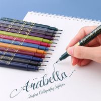 12 Colors Calligraphy Marker Brush Pens Small Regular Script Art Drawing Signature Art Painting Office School Supplies
