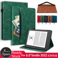 เคสแบบฝาพับสำหรับ Kindle 2022นิ้ว6.0นิ้วกระเป๋าเงินแบบตั้งได้รุ่น11th [รุ่น: C2V2L3] คุณภาพสูงผิวสัมผัสฝาหนังปิดป้องกัน