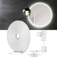 Flexible Neon LED Backlight Mirror Light Vanity Makeup Lights DC 12V Touch Dimmer Switch Bathroom Dressing Wall Lamps