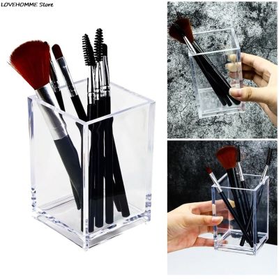 【jw】✠♤  Make Up Organizer Plastic Makeup Pot Brushes Storage Cosmetics Holder Desk