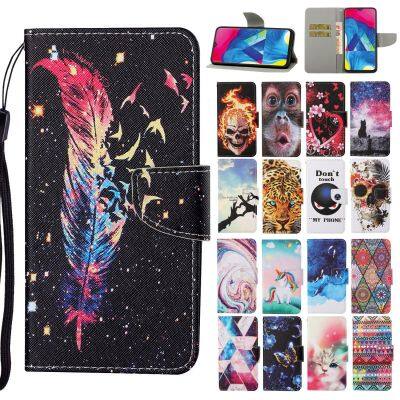 「Enjoy electronic」 Flip Wallet Leather Case For Samsung Galaxy A10 A10S A20 A20S A30 A30S A40 A50 A70 S Phone Card Stand Book Cover Painted Coque