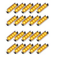 20X Amber LED Trailer Truck Side Marker Lights 4LED Clearance RV Camper 12V-24V