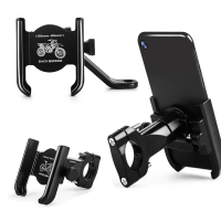 Aluminum Alloy Motorcycle Bike Phone Holder Bicycle GPS cket Bike Support Clip Mirror Bicycle Handlebar Mobile Phone Holder