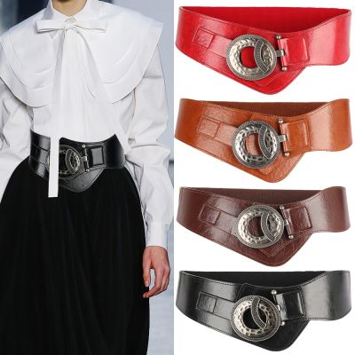 【CC】 Moda Mulheres Cintura Larga Elástica Stretch Cintos Girdlestrap Feminino Couro Cummerbund Designer de Marca