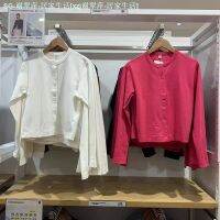 UNIQLO เสื้อสเวตเตอร์แขนยาวกันแดดกันหนาวสำหรับชุดเดรสฤดูใบไม้ผลิใช้ในบ้านเสื้อสเวตเตอร์ถักเสื้อคลุมคาร์ดิแกนมีปกกลม456014