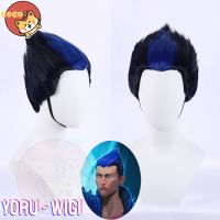 Yoru Cosplay Wig Gme Valorant Yoru Cos Wig 28Cm Short Blue Mixed Black Hair Valorant Cosplay Wig Cocos