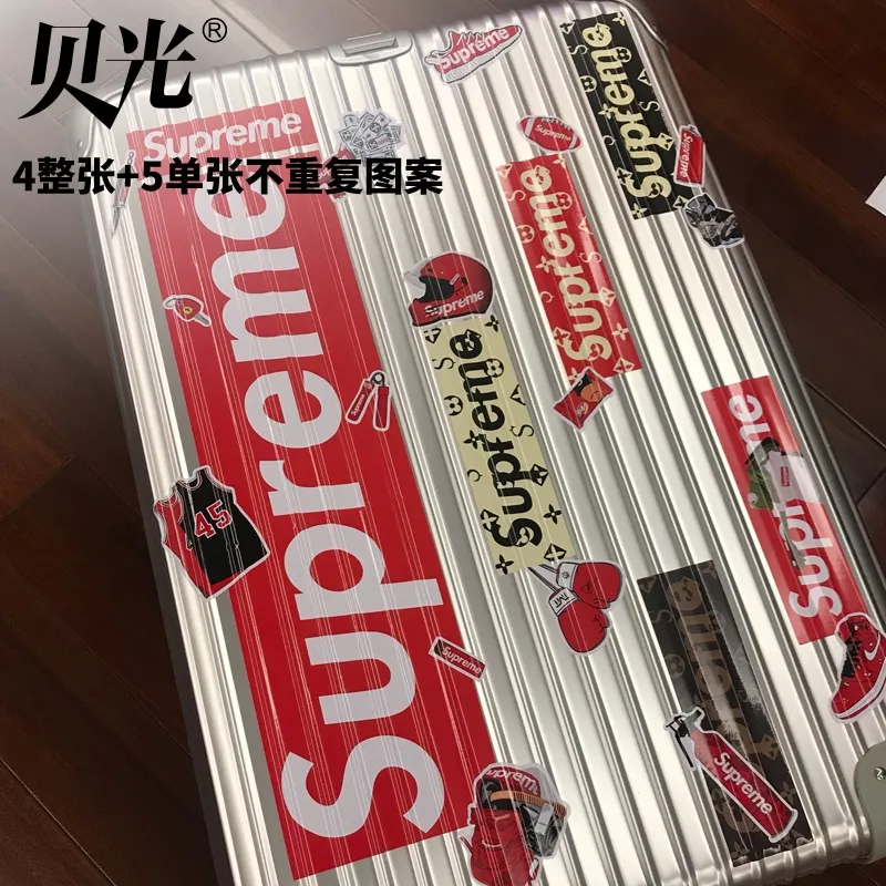 Supreme Logo Waterproof Skateboard Laptop Luggage Car Graffiti Sticker  Street Fashion Travel头盔防水箱贴 旅行箱行李箱贴A43