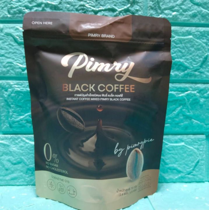 พิมรี่-แบล็ค-คอฟฟี่-pimry-black-coffee-กาแฟปรุงสำเร็จชนิดผง-พิมรี่-แบล็ค-คอฟฟี่-น้ำหนัก-70-กรัม-14-ซองx5กรัม
