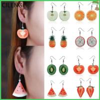 CILENG Women Strawberry Pineapple Cucumber Party Gift Drop Earrings Dangle Fruit Earring Acrylic