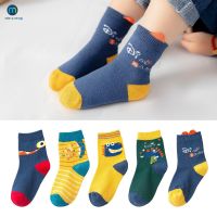 5 Pairs/Lot Childrens Socks New Cotton Kids Cute Cartoon Dinosaur Animal Pattern Baby Boys Girls Autumn Winter Warm Miaoyoutong