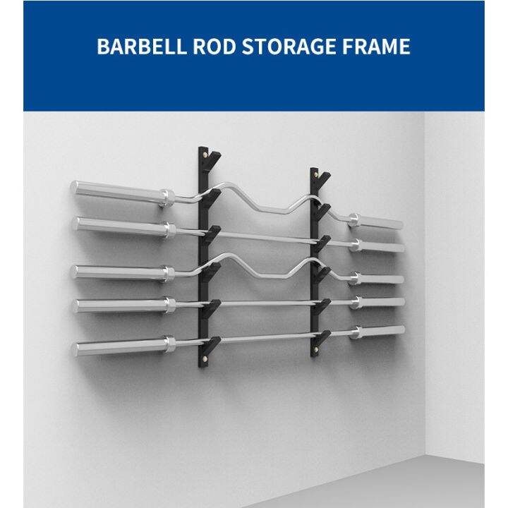Wall mounted barbell rack 6 Tier Storage Holder Bar Gun Rack Rod Frame ...