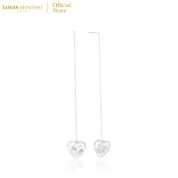 Louis Montini (Jewelry) Sterling Silver 925 Earrings ต่างหูเงินแท้ 92.5% ต่างหูผู้หญิง รูปหัวใจเพชร LJER128