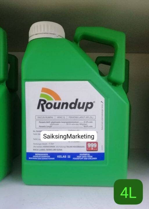 New 4l Roundup Glyphosate 41 Herbicide Racun Rumput Lazada