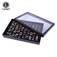 Wholesale 12 -100Slot Velvet Sponge Ring Display Box Cardboard Jewelry Storage Case Holder Showcase Ring Cufflink Jewelry Tray