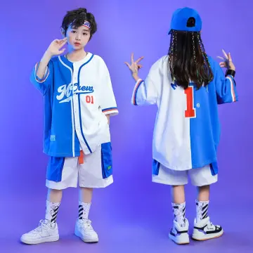 Kid Hip Hop Clothing Cardigan T Shirt Baseball Jersey Top Streetwear Tactical Cargo Pants for Girl
