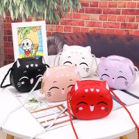 Mini Crossbody Bag for Children Cute Cartoon Cat Baby Girls Shoulder Bags PU Leather Boys Kids Small Coin Purse Handbags Wallet