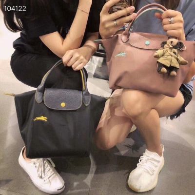 2023 new longchamp bag tote bag female small hand zipper mommy dumpling bag lotus root pink petal powder