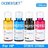 Hot Selling 100ML/Bottle Refill Dye Ink Kit For HP GT51 GT52 For HP GT5810 GT5820 GT 5810 GT 5820 For All HP GT Series Inkjet Printer Ink