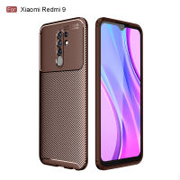 KHTD สำหรับ Xiaomi Redmi 9 เคสโทรศัพท์หรูหราด้วงคาร์บอนไฟเบอร์นุ่มบางพิเศษ TPU กันกระแทกฝาหลังกรณี