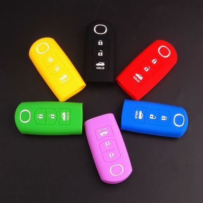 huawe BBQ FUKA Silicone Remote Key Case Holder Cover Bag Shell Fit For 3 Button Mazda 3 6 5 Smart Fob 3 Buttons