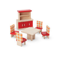 PlanToys Dining Room - Neo ของเล่นไม้ เฟอร์นิเจอร์บ้านตุ๊กตา ห้องอาหารสไตล์ใหม่ ประเภทบทบาทสมมุติ ของเล่นเด็ก 3 ขวบ