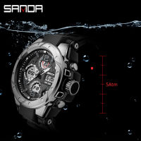 SANDA G Style Sport Wrist Watch Men Watches Military Army Wristwatch LED Digital Quartz Dual Display Male Watch Waterproof