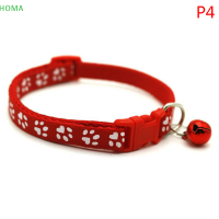 ?【Lowest price】HOMA YUE สีสัน Pet Supplies Collar สร้อยคอแมว Paw พิมพ์กระดิ่งปรับระดับได้ตำแหน่ง