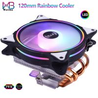 ☫♘✓ 4 Heatpipes CPU Radiator Cooler 120mm RGB Low Profile Fan PWM 4PIN LGA 775 1155 1150 1151 1200 1700 2011 X79 X99 AM4 Ventilador