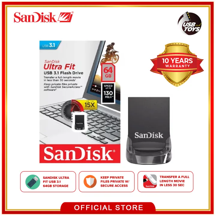 SanDisk Ultra Fit 64GB (SDCZ430-064G-G46) USB 3.1 Flash Drive (Speed up to  130 MB/s) | Lazada PH