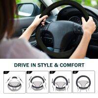 {Automobile accessories} ที่คลุมพวงมาลัยแบบอุ่นร้อนรถยนต์ที่อุ่นเร็วสวมใส่ได้แบบสากลนุ่มไม่ลื่นสำหรับรถยนต์ส่วนใหญ่รถบรรทุกรถตู้; SUV