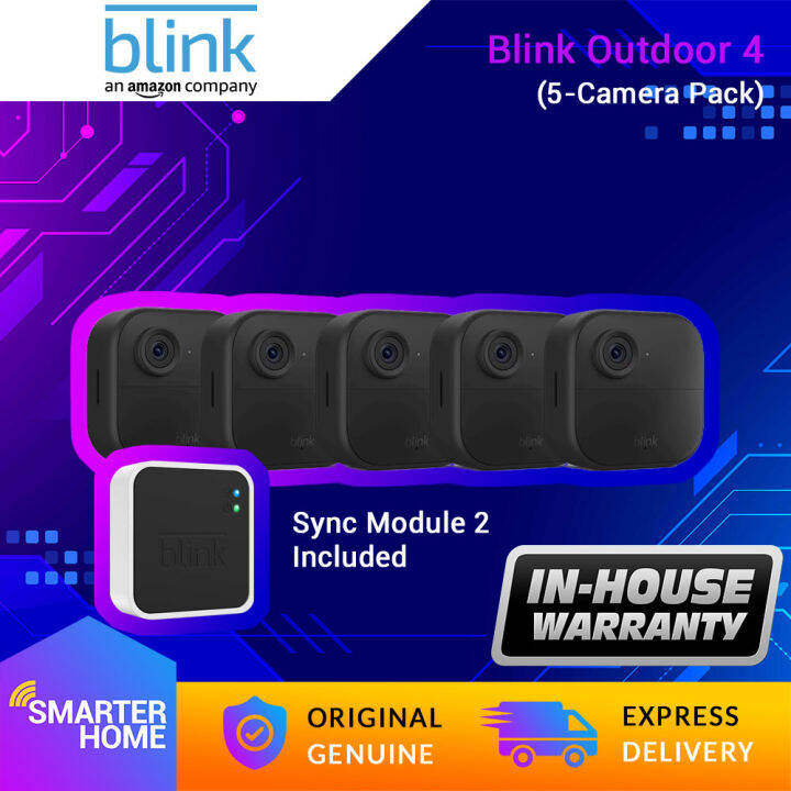 ⚡️ All-new Blink Outdoor 4 (4th Gen) 5-Camera Kit (USA Set), Wire-free ...