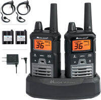 Midland T290VP4 X-TALKER GMRS Long Range Walkie Talkie - Two-Way Radio with NOAA Weather Scan + Alert, and 121 Privacy Codes (Black/Silver, 2 Radios) Pair Pack Black/Silver