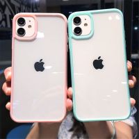 Transparent Candy Color Shockproof Phone Case For iPhone 12 13 Mini 11 Pro Max XR X XS Max 7 8 Plus SE 2020 Back Cover