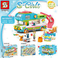 ProudNada Toys ของเล่นเด็ก ตัวต่อเลโก้ เลโก้ รถขายอาหาร  S S-GIRLS FOOD TRUCK 433+PCS SY6572