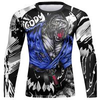 MMA Rashguard เสื้อยืด Jitsu ชุดกิโมโน Jiu สำหรับผู้ชายพิมพ์ลาย3D ใหม่เสื้อยืดรัดรูปต่อยมวย MMA นักมวยไทย