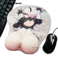 PINKTORTOISE Anime Non-slip 3D y Gir Nier 2B 3D Hip Soft Mouse Pads with Wrist Rest Gaming Mousepad Mat for LOLCSGO