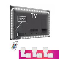 {Best-selling party decoration}ไฟนีออน5V USB RGB 5050SMD แถบไฟ LED ไฟด้านหลังทีวี HDTV DIY แสงหน้าจอ PC โคมไฟตกแต่งโต๊ะ3M 1M 2M