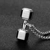 Fitness barbell pendant mens necklace chain stainless steel Couple necklace sports male Fitness accessories Bodybuilding jewelry