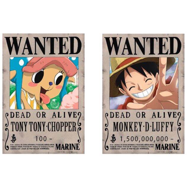 โปสเตอร์ค่าหัว-วันพีช-wanted-one-piece-luffy-new-1-set-16-pieces-42x29cm