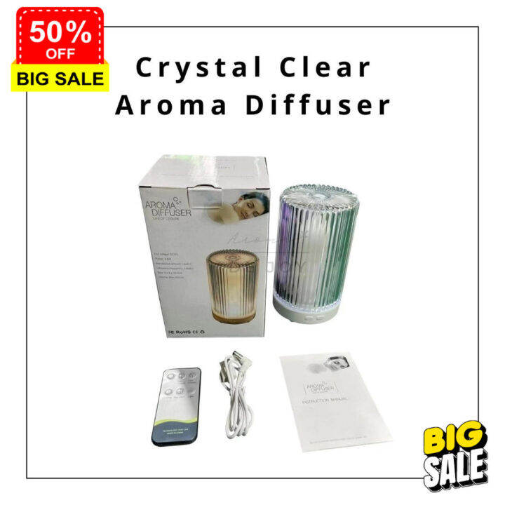 เครื่องพ่น-aroma-เครื่องทำความชื้น-เครื่องพ่นไอน้ำ-อโรม่า-crystal-clear-สามารถใส่น้ำมันหอมระเหยได้-เครื่องพ่นไอนำ