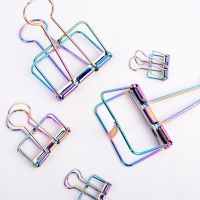 2020 New Colorful Hollow Long Tail Clip Cross Border Hot 19mm/32mm/51mm Metal Plating Rainbow Paper Clip Dovetail Clip