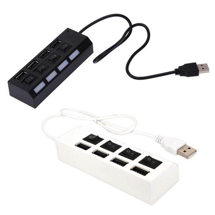 High Speed 4 Ports Usb Hub 2 0 Adapter Expander Multi Usb Splitter Multiple Extender With Led