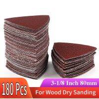 180Pcs 80*80MM Triangular Sanding Disc Hook &amp; Loop Sandpaper for Wood Sanding Fit 3-1/8 Inch Oscillating Multi Tool Sanding Pad Power Sanders