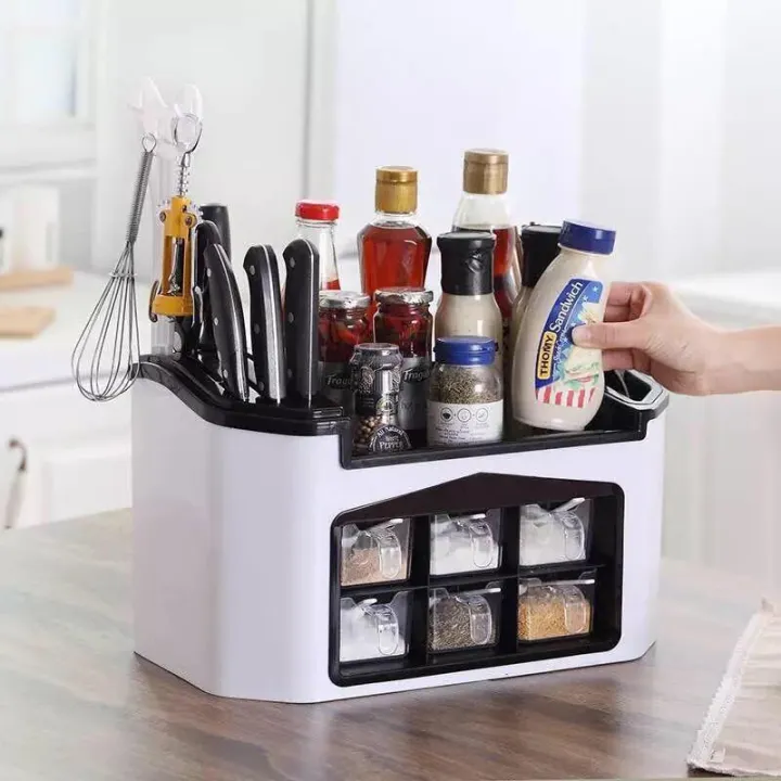 MULTI-FUNCTIONAL KITCHEN CONDIMENTS RACK STORAGE BOX | Lazada PH
