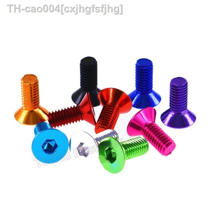 2pcs-m3-m4-m5-m6-length-10mm-12mm-aluminium-hex-socket-hexagon-flat-countersunk-head-allen-screws-bolt-machine-screw-anodized