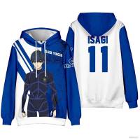 XL BLUE LOCK Hoodie Long Sleeve Tops Casaul Unisex Sweatshirt Fashion Graphic Hoody Plus Size LX