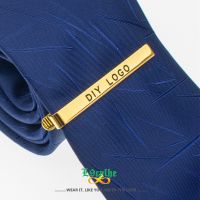 【CW】 Custom Logo Name Tie Clip For Men Stainless Steel Business Pin Clasp Necktie Personalized Clips Groomsmen Wedding Gift